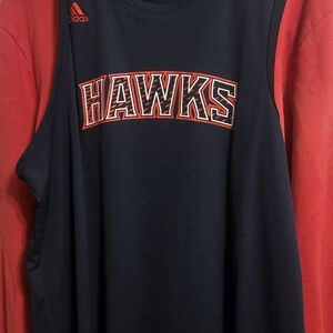 Adidas Hawks Men's Red and Blue Jersey